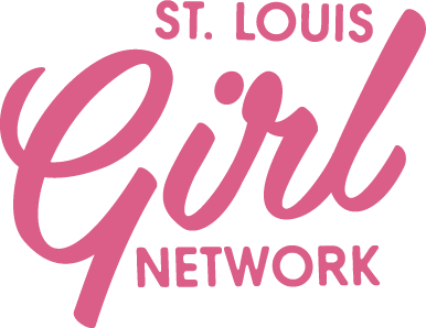 St. Louis Girl Network logo with pink text on a white background