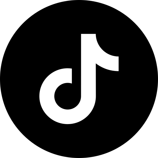 Tik Tok Icon: White music note symbol on a black circle